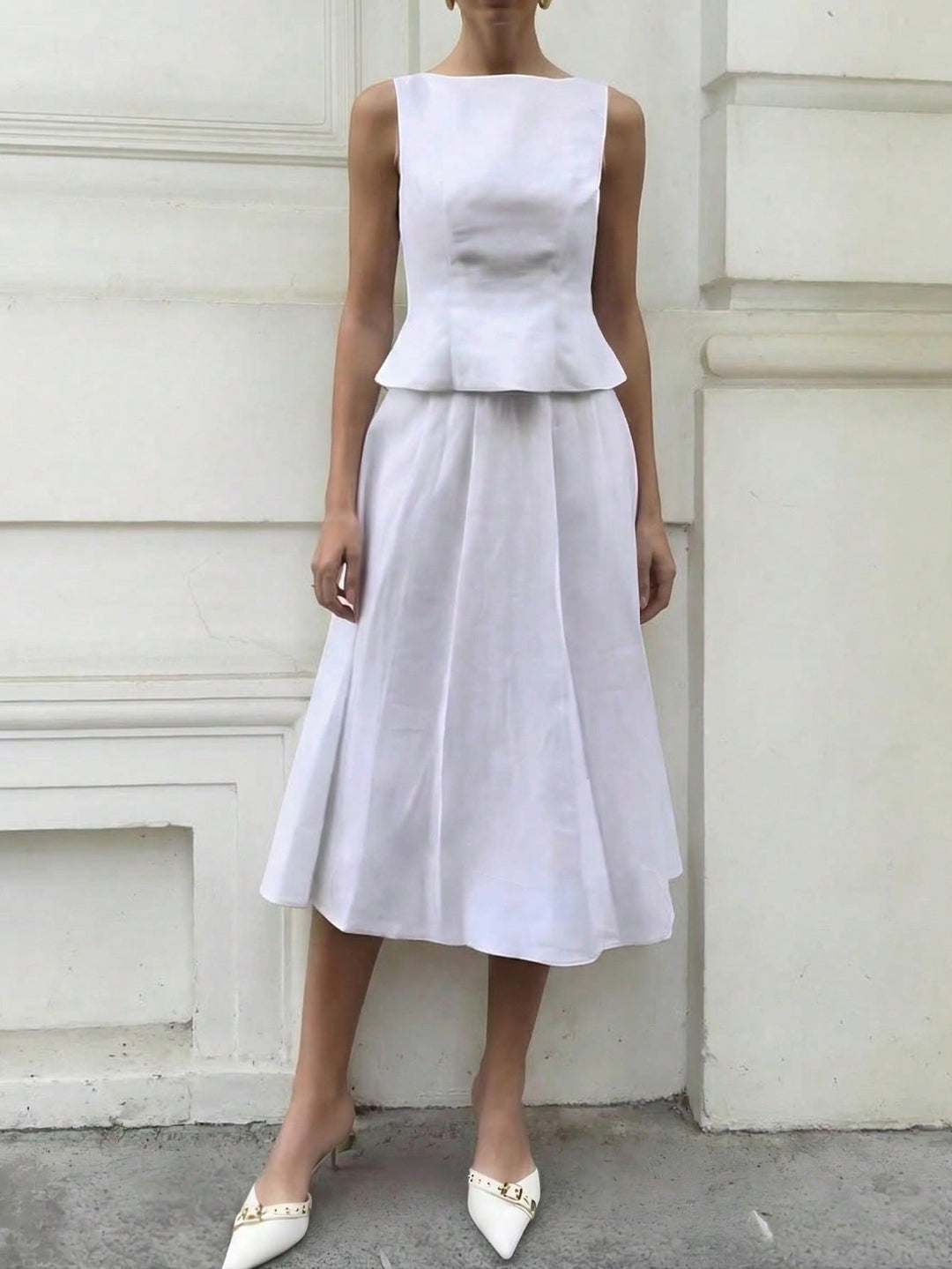 Rochie midi SHEIN, alb