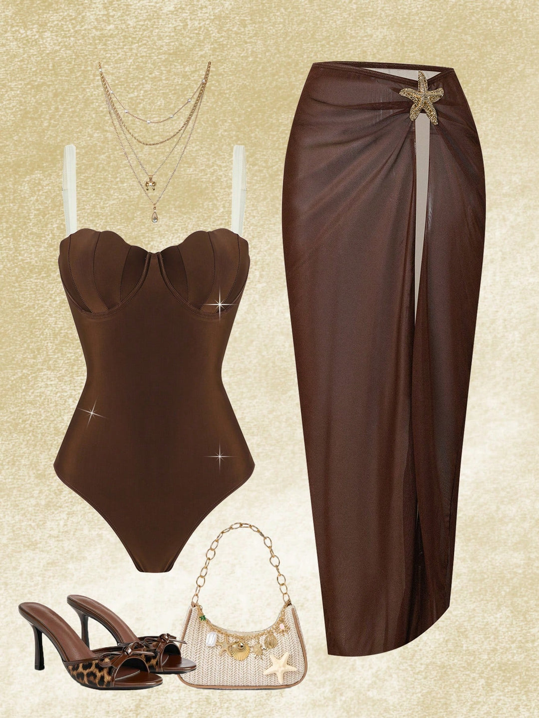 Costum de baie SHEIN, mix culori