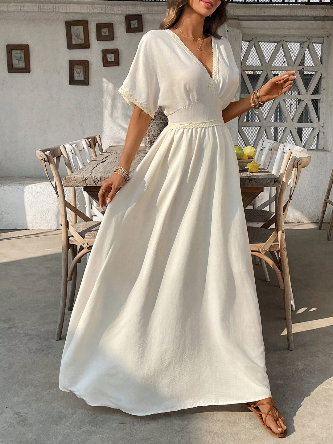 Rochie maxi SHEIN, bej