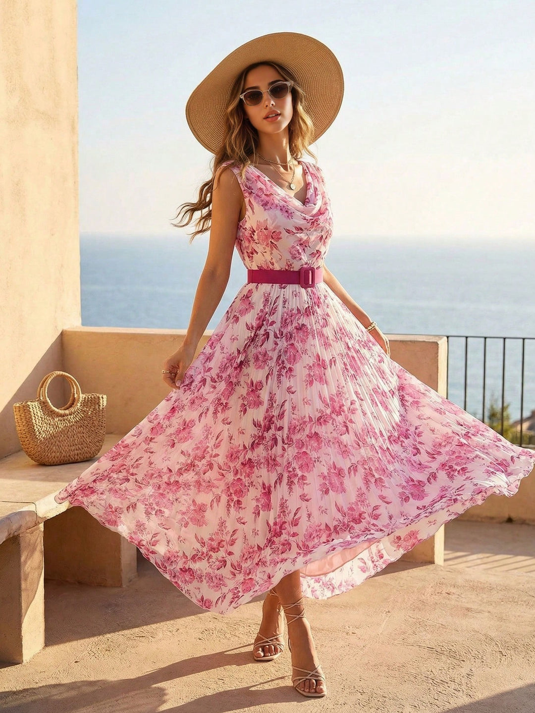 Rochie maxi SHEIN, roz