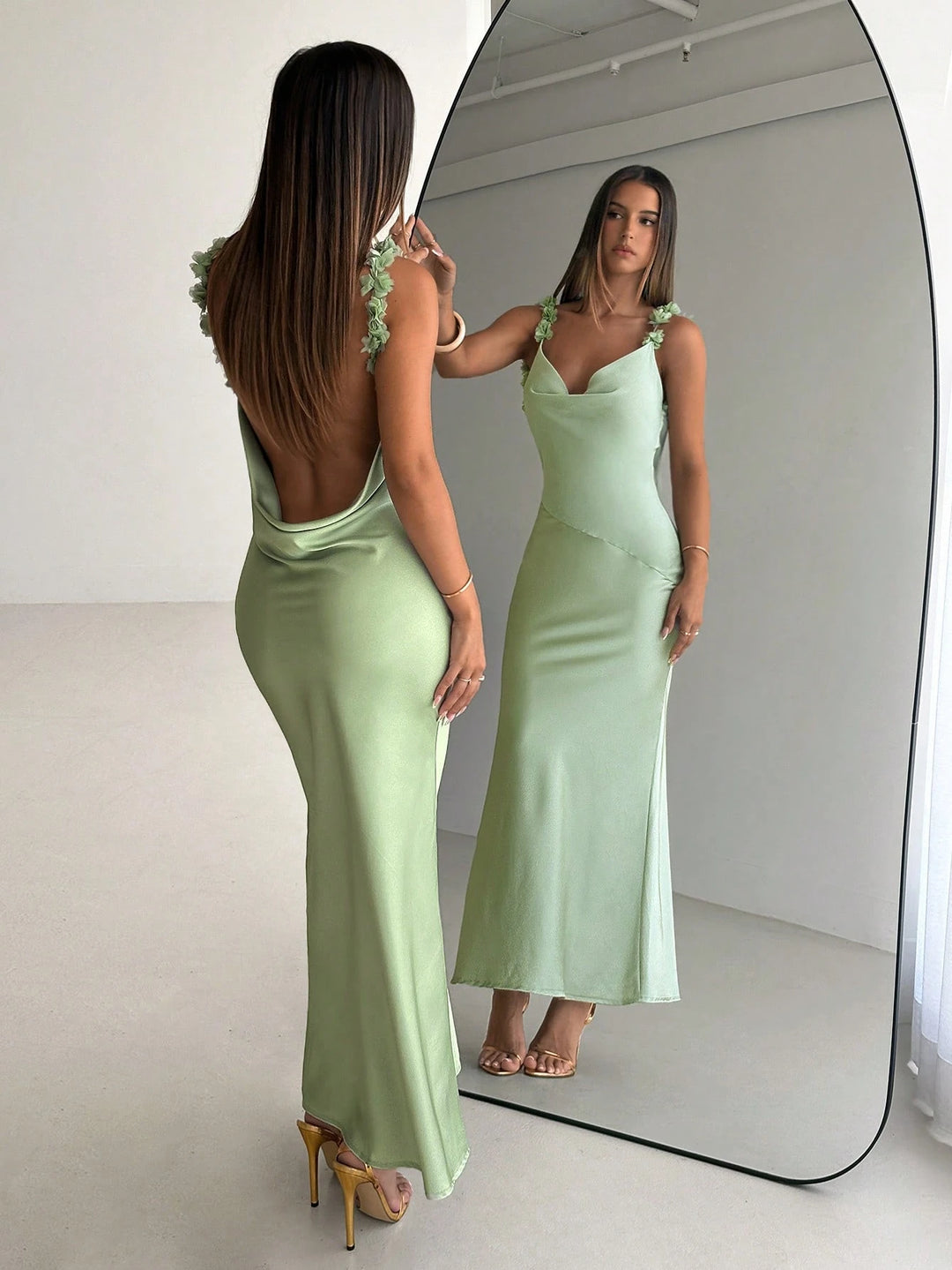 Rochie maxi SHEIN, verde