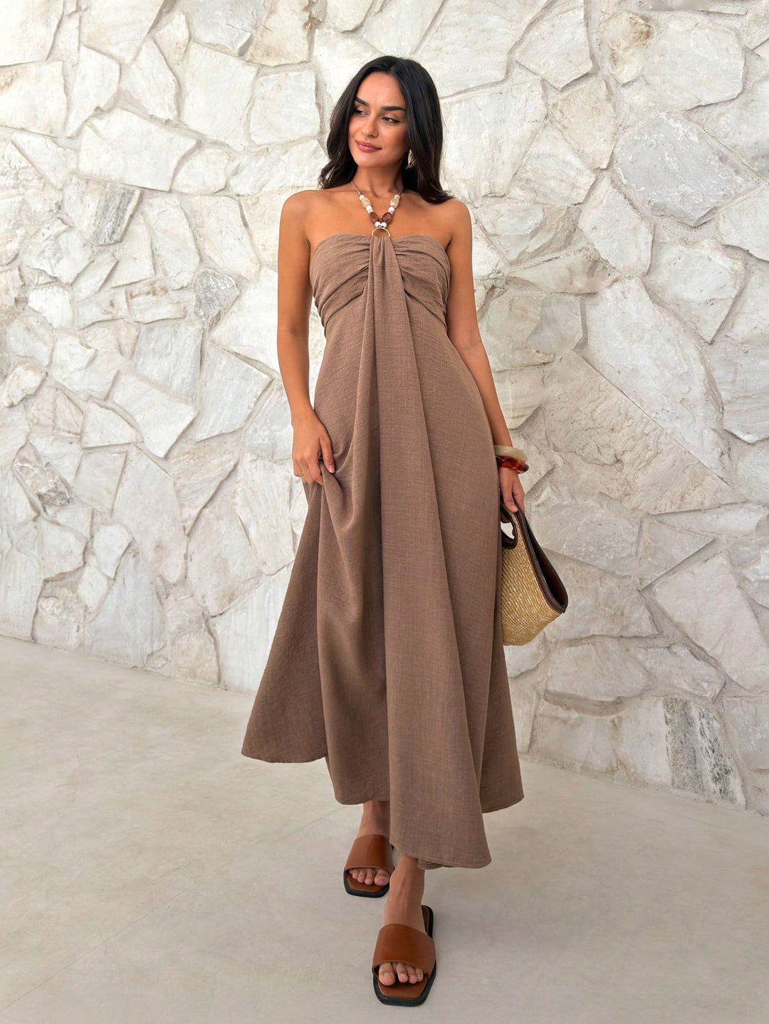 Rochie maxi SHEIN, maro