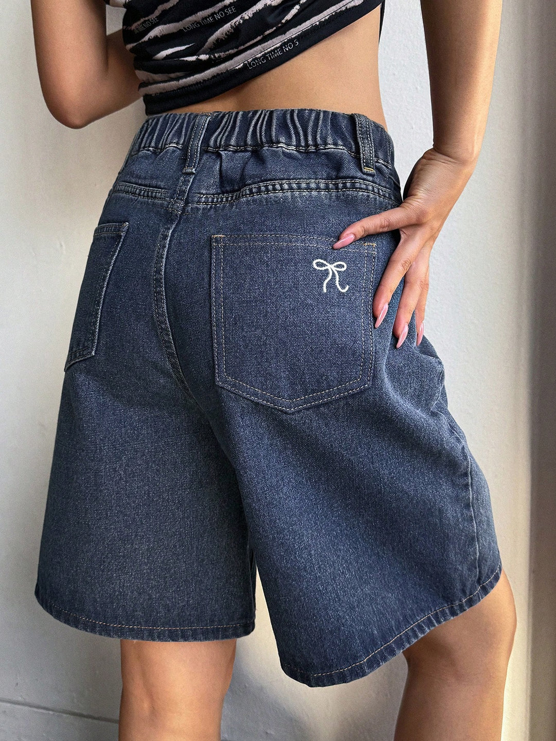 Pantaloni scurți SHEIN, albastru
