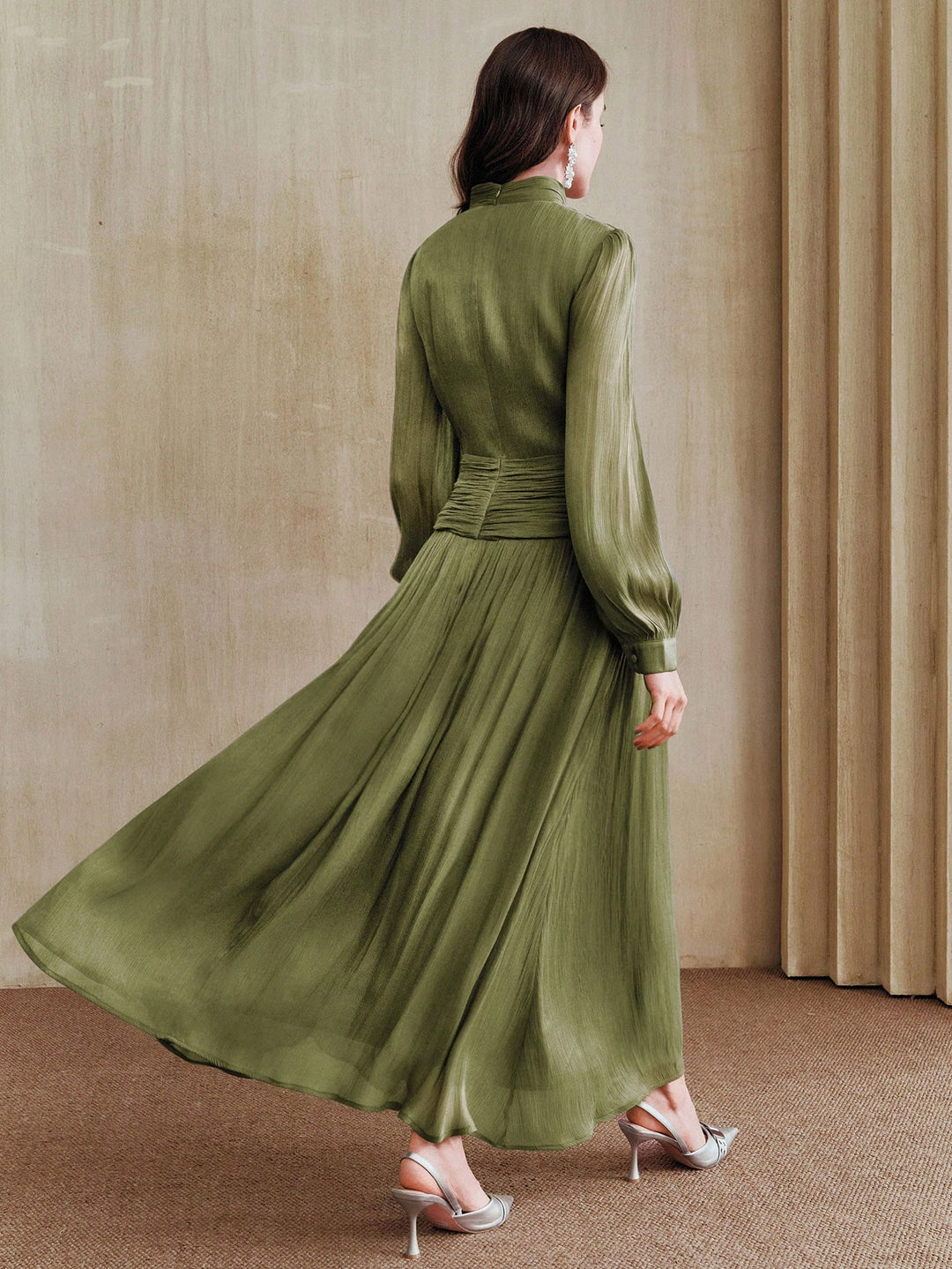 Rochie maxi SHEIN, kaki