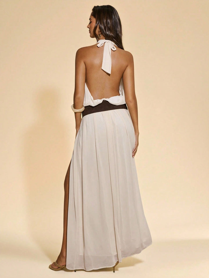 SHEIN Maxi ruha, krémszínű