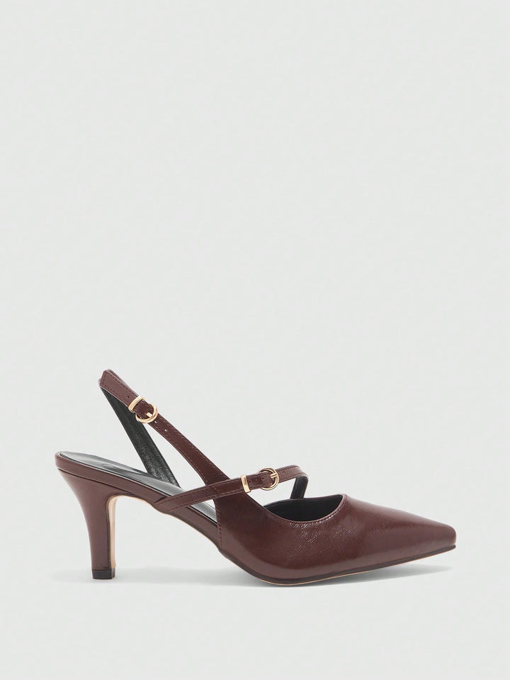 Pantofi cu toc SHEIN, maro