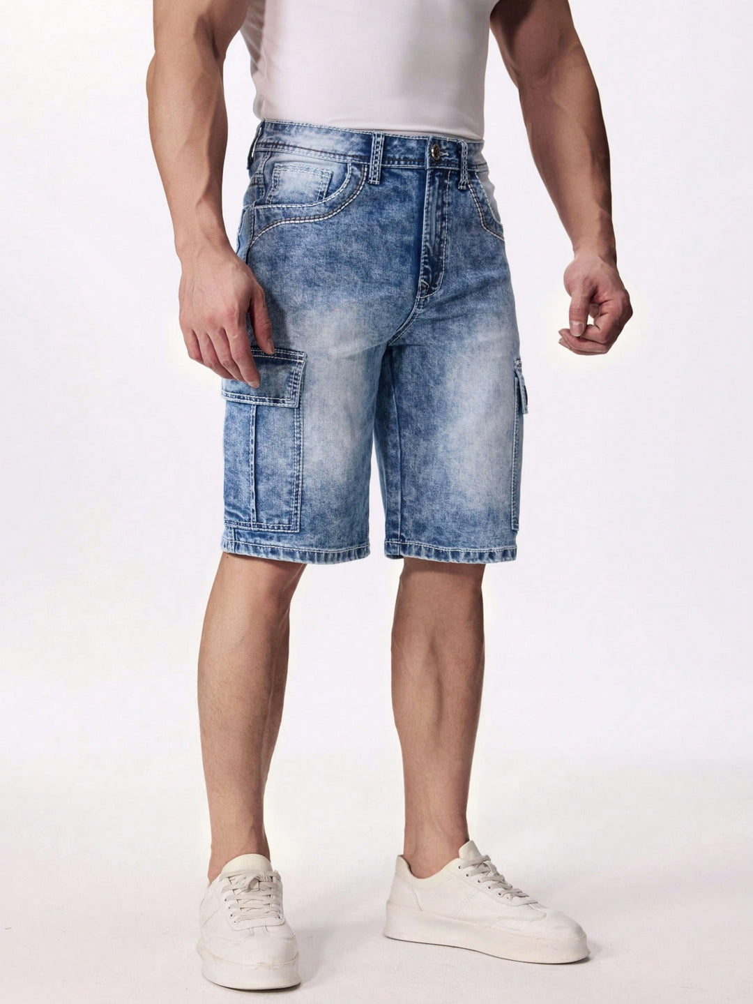 Pantaloni scurți SHEIN, albastru