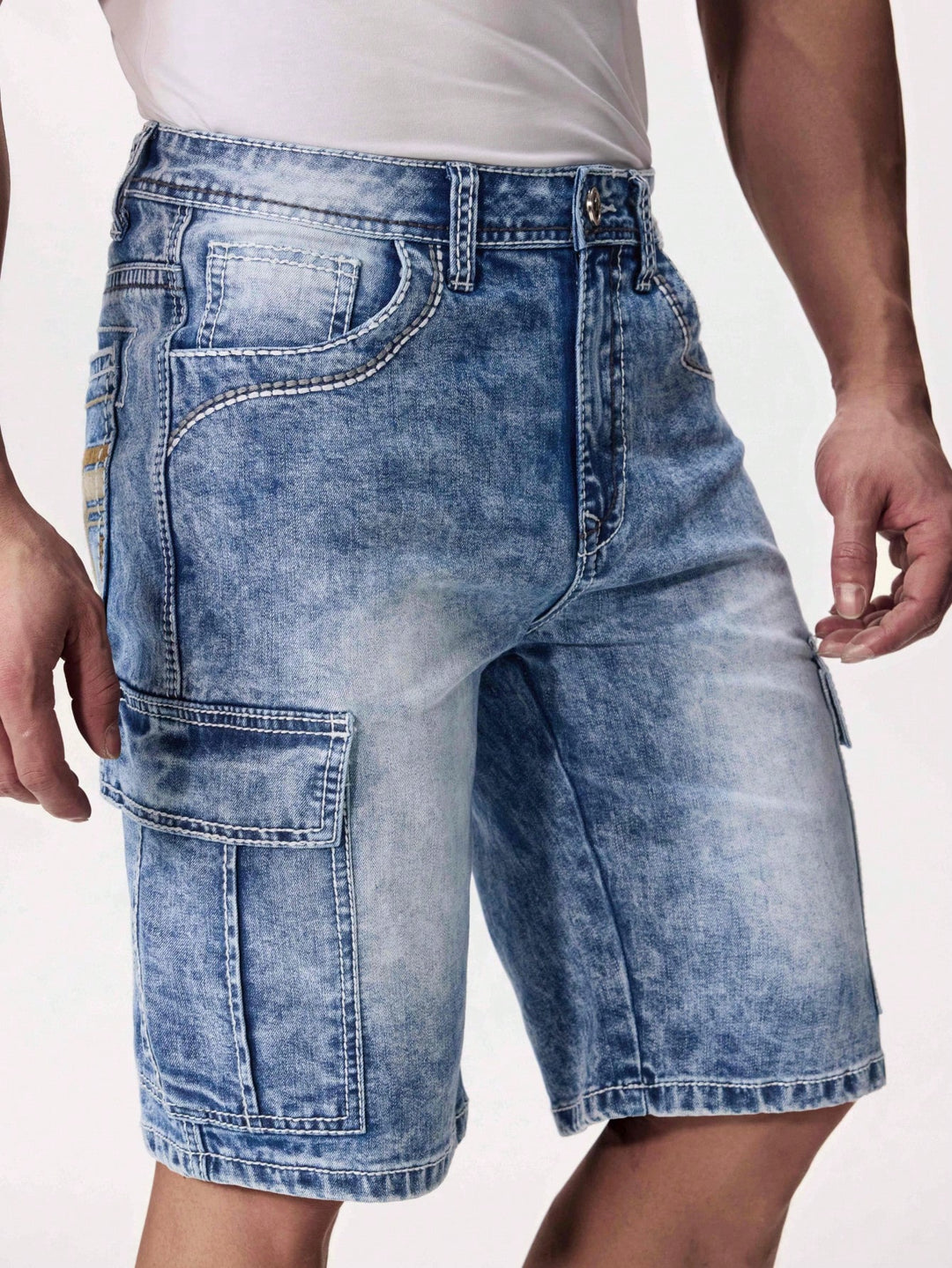 Pantaloni scurți SHEIN, albastru