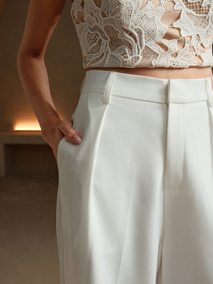 Pantalon SHEIN, alb