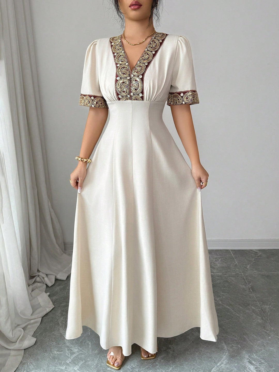 SHEIN maxi ruha, bézs