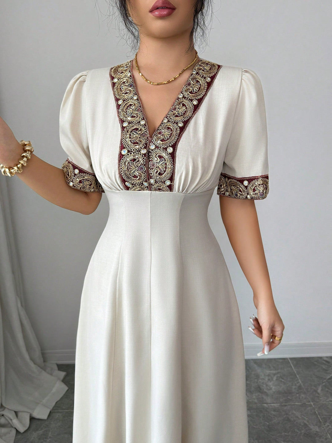 SHEIN maxi ruha, bézs