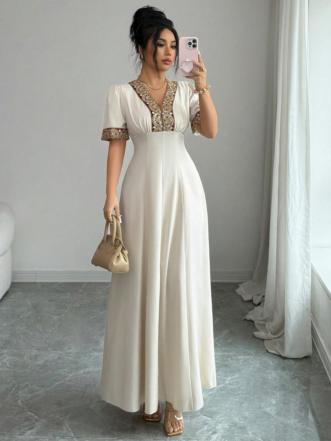 SHEIN maxi ruha, bézs