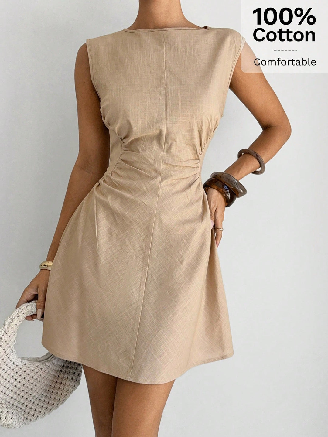 SHEIN mini ruha, bézs