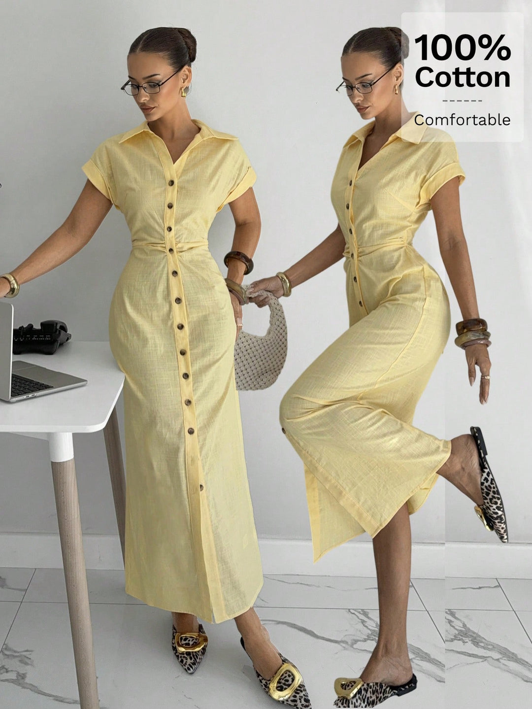 Rochie maxi SHEIN, galben
