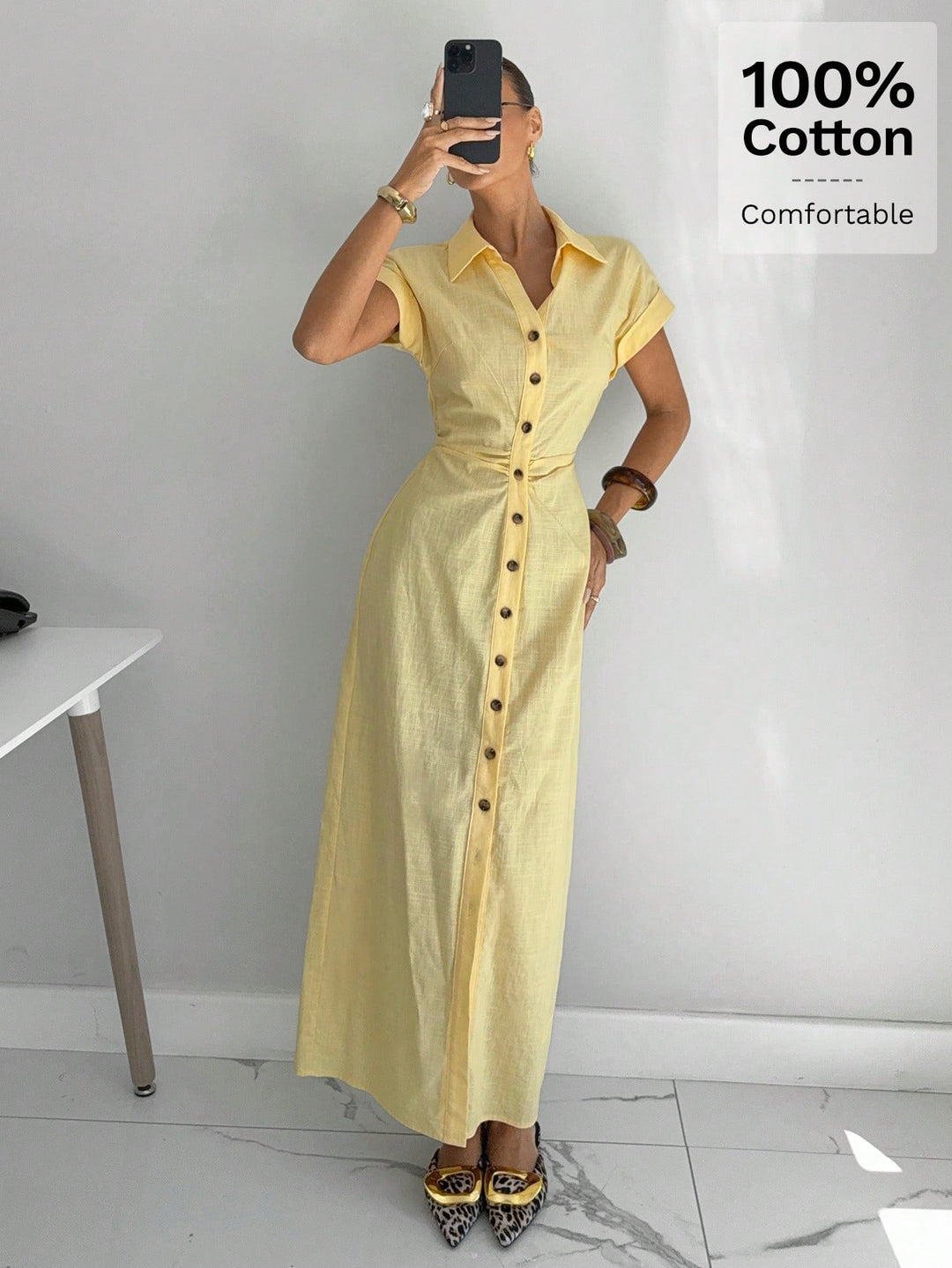 Rochie maxi SHEIN, galben