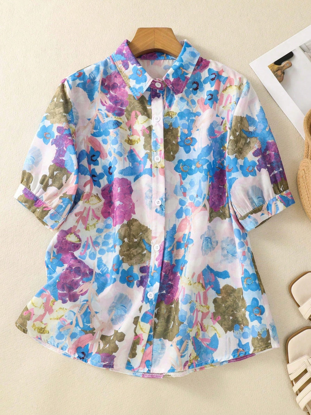 Cămașă dama SHEIN, floral print