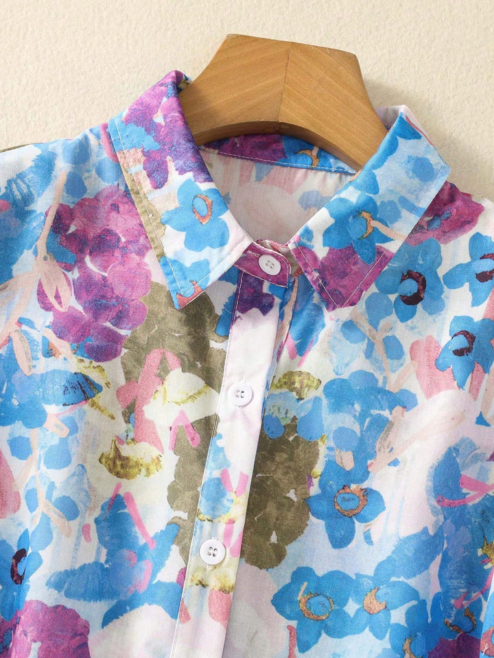 Cămașă dama SHEIN, floral print