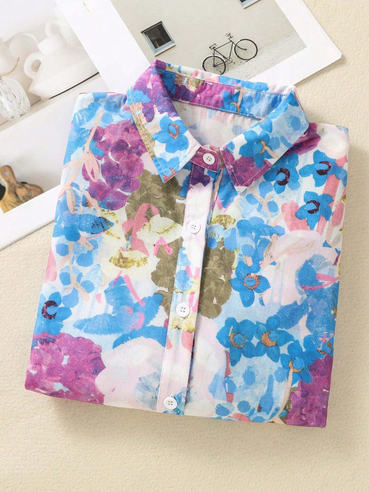 Cămașă dama SHEIN, floral print