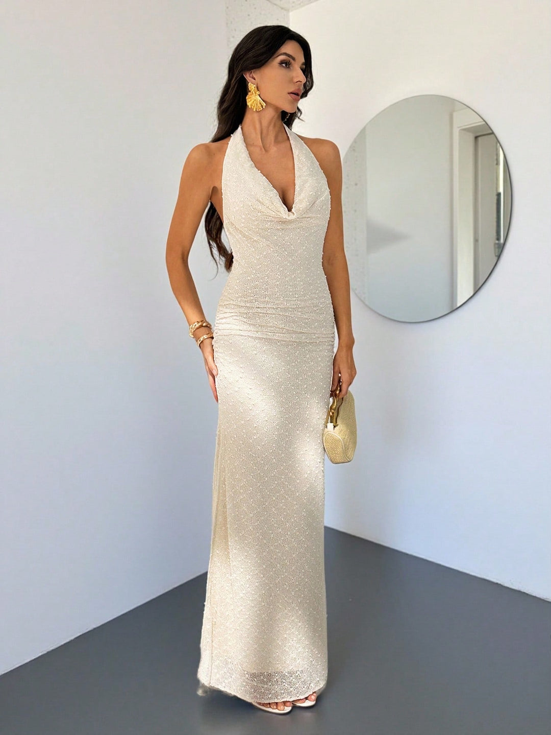 SHEIN maxi ruha, bézs