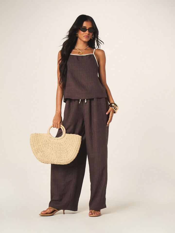Pantaloni SHEIN, maro