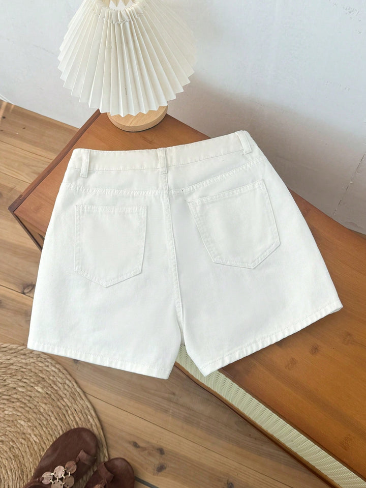 Pantaloni scurți SHEIN, alb