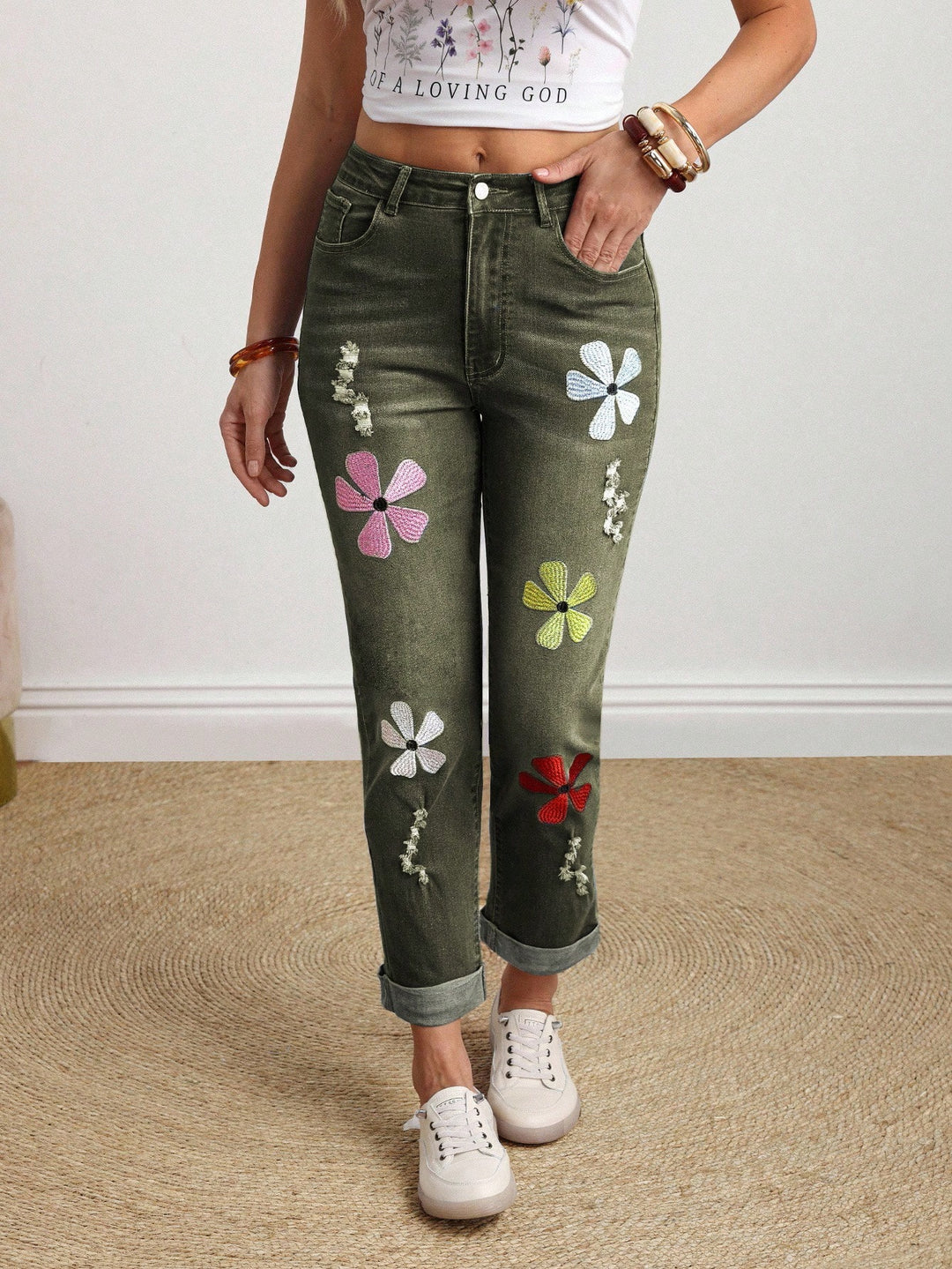Jeans SHEIN, verde