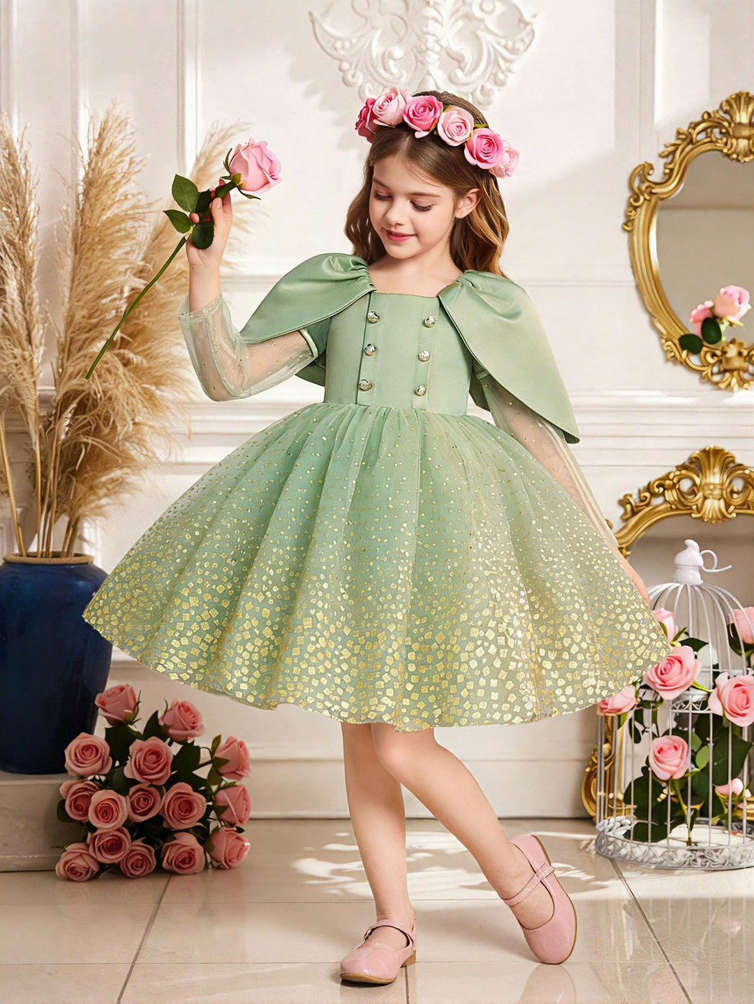 Rochie bal SHEIN, verde