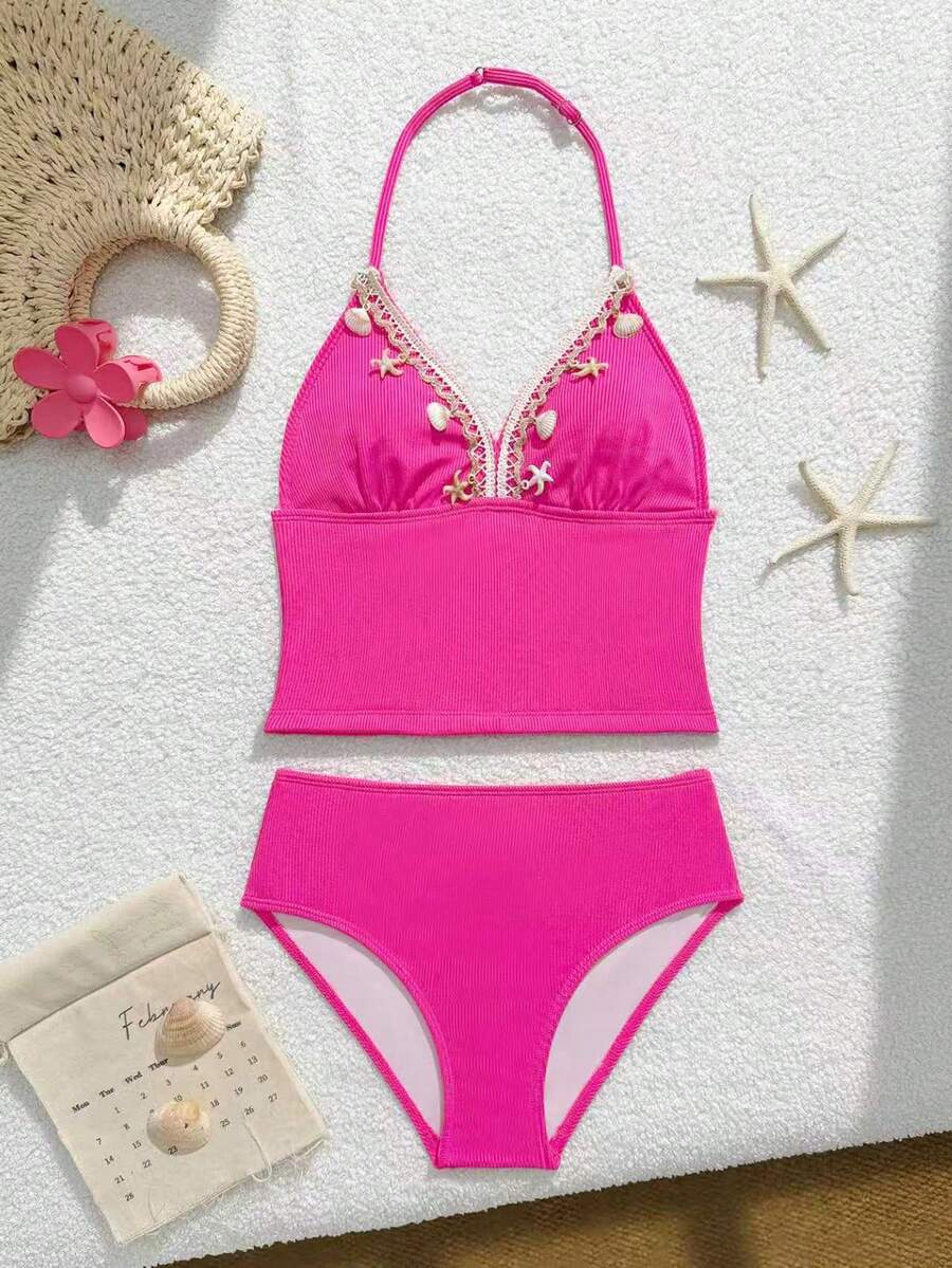 Costum de baie SHEIN, roz