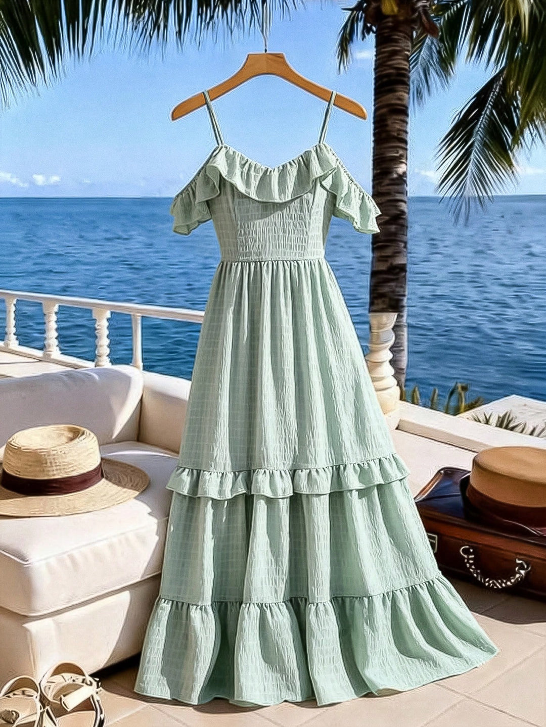 Rochie maxi SHEIN, verde