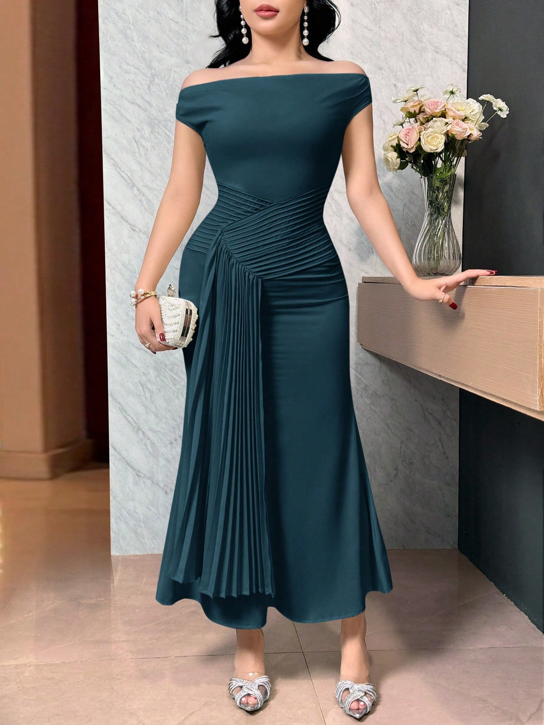 Rochie midi SHEIN, albastru