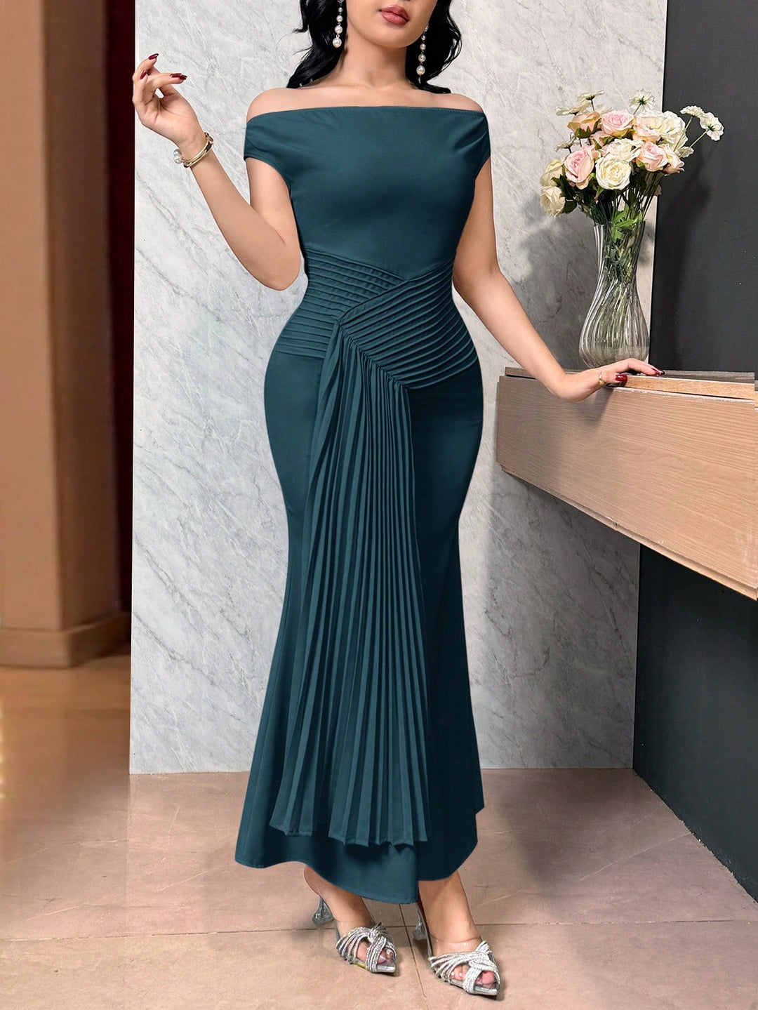 Rochie midi SHEIN, albastru