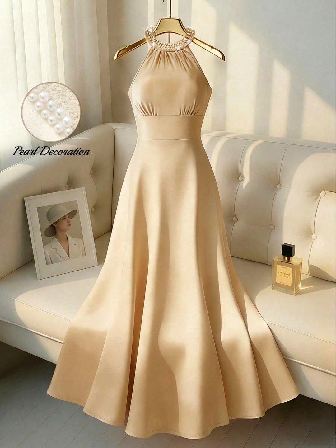 Rochie midi SHEIN, bej