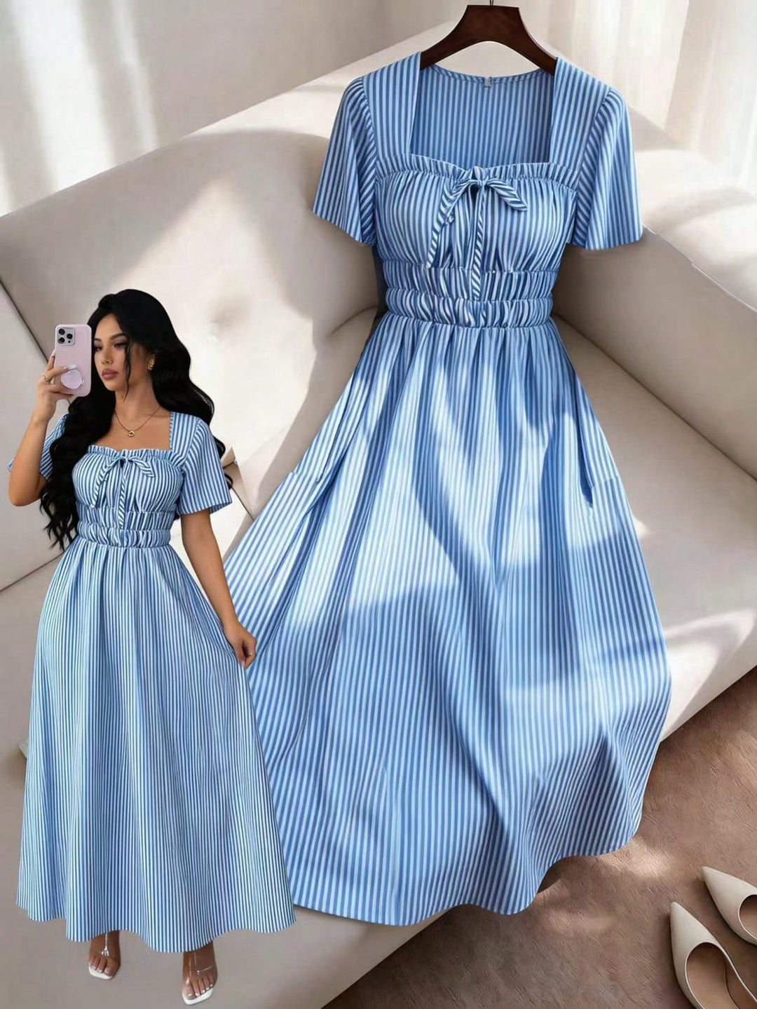 Rochie maxi SHEIN, albastru