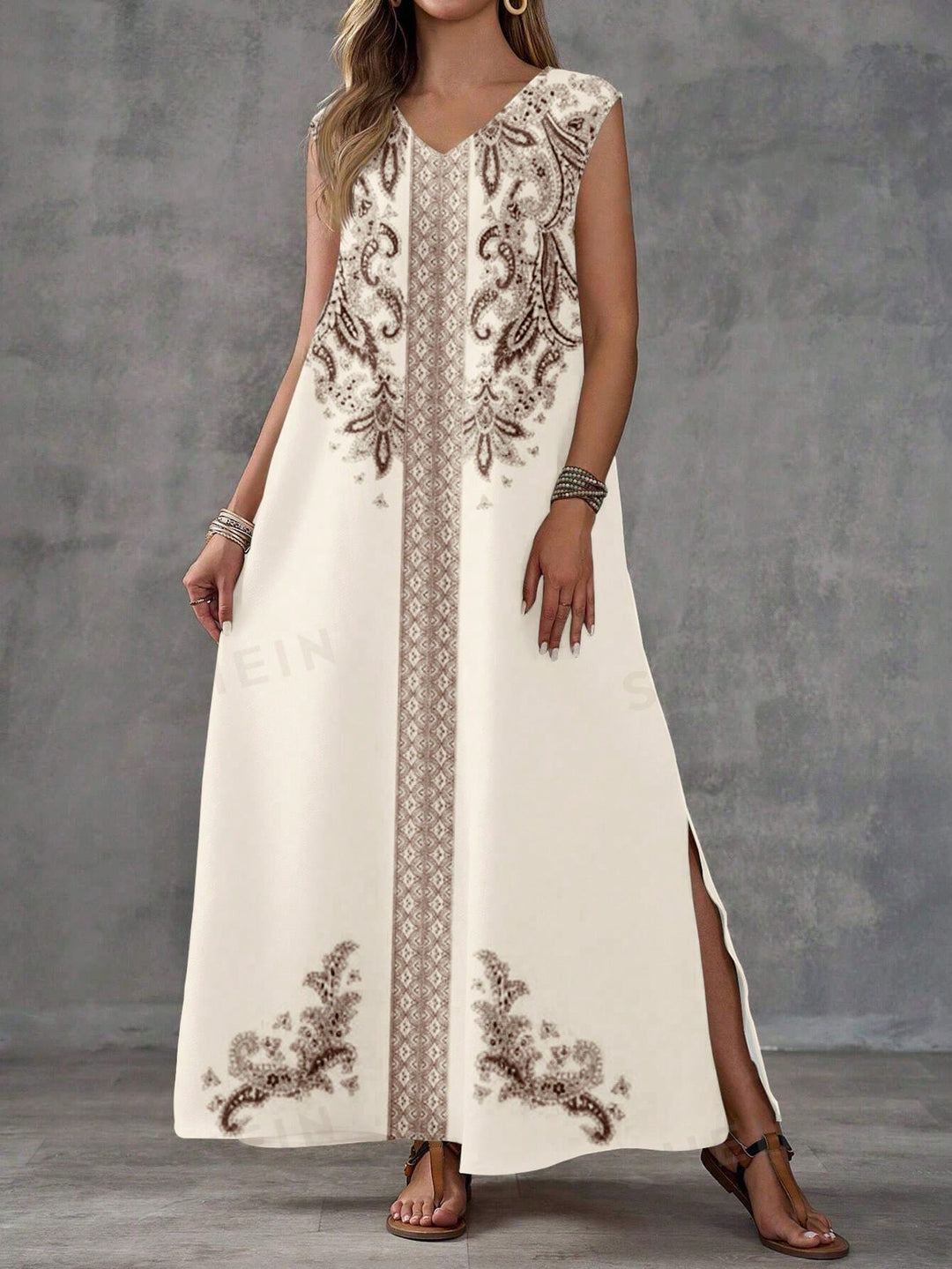 Rochie maxi SHEIN, bej