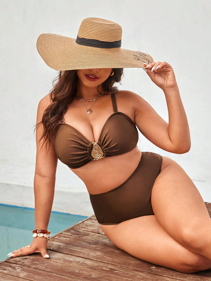 Set bikini de baie SHEIN, maro