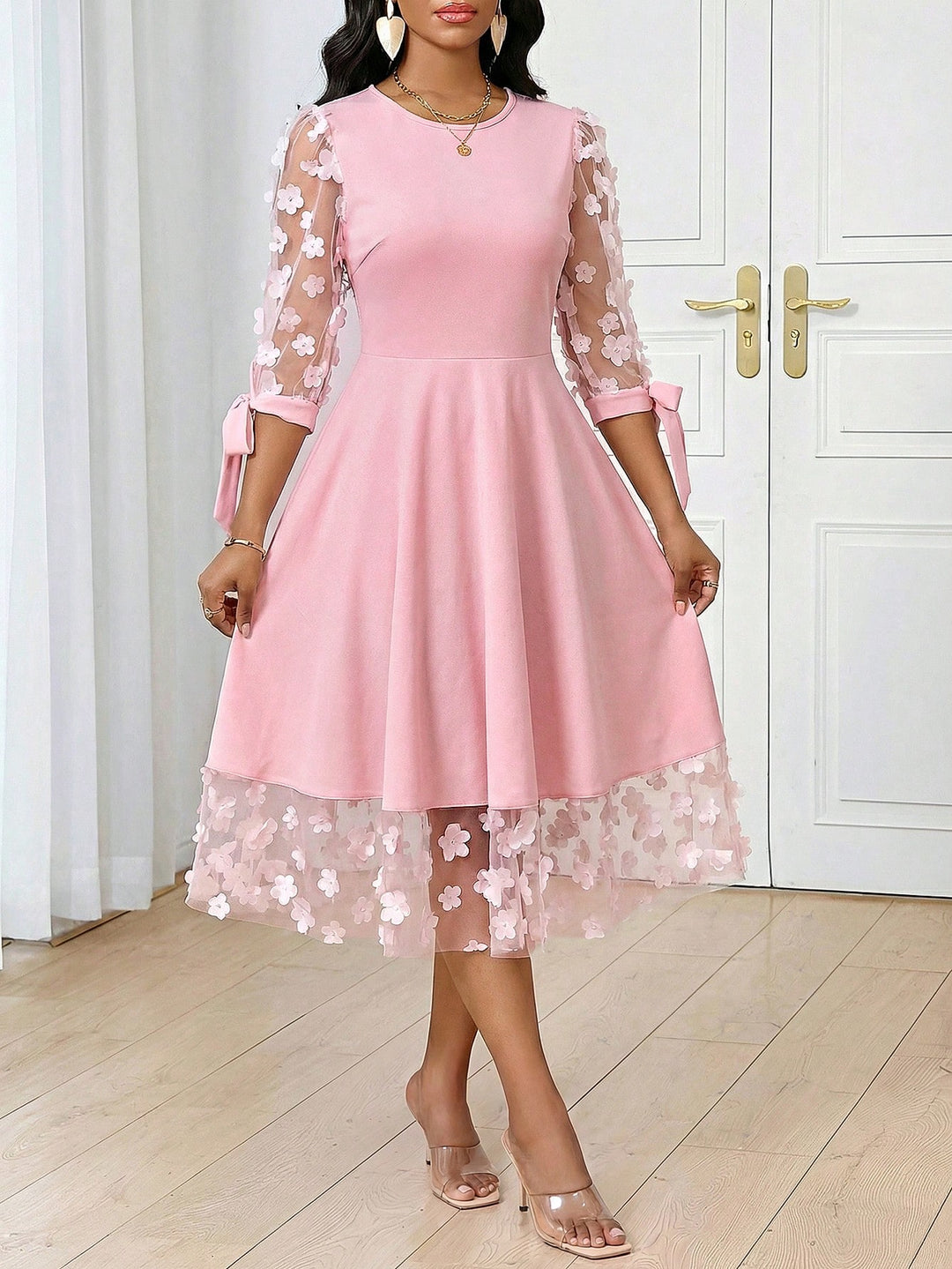 Rochie midi SHEIN, roz