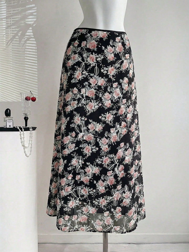 SHEIN Maxi szoknya, fekete