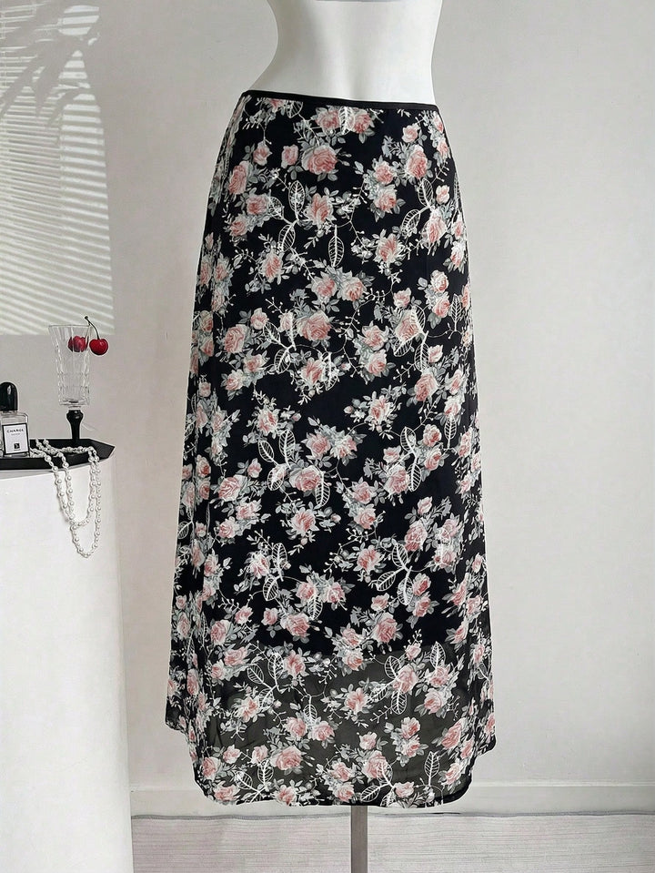 SHEIN Maxi szoknya, fekete