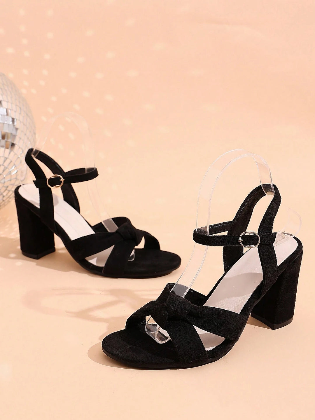 Sandale cu toc SHEIN, negru