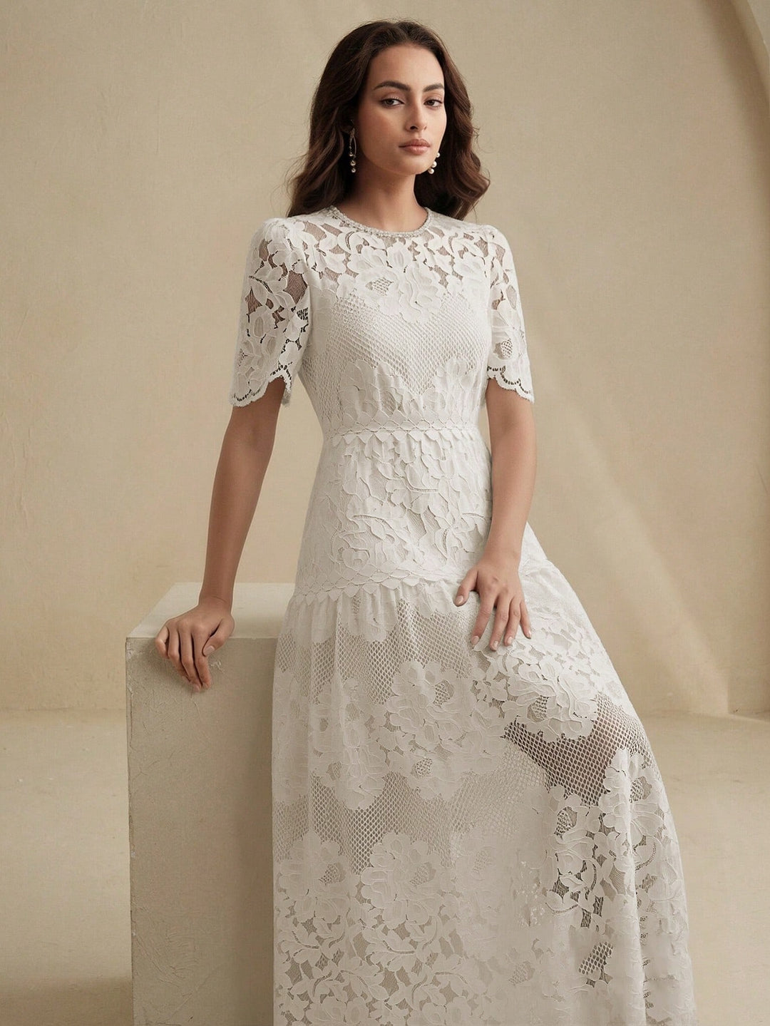 Rochie maxi SHEIN, bej
