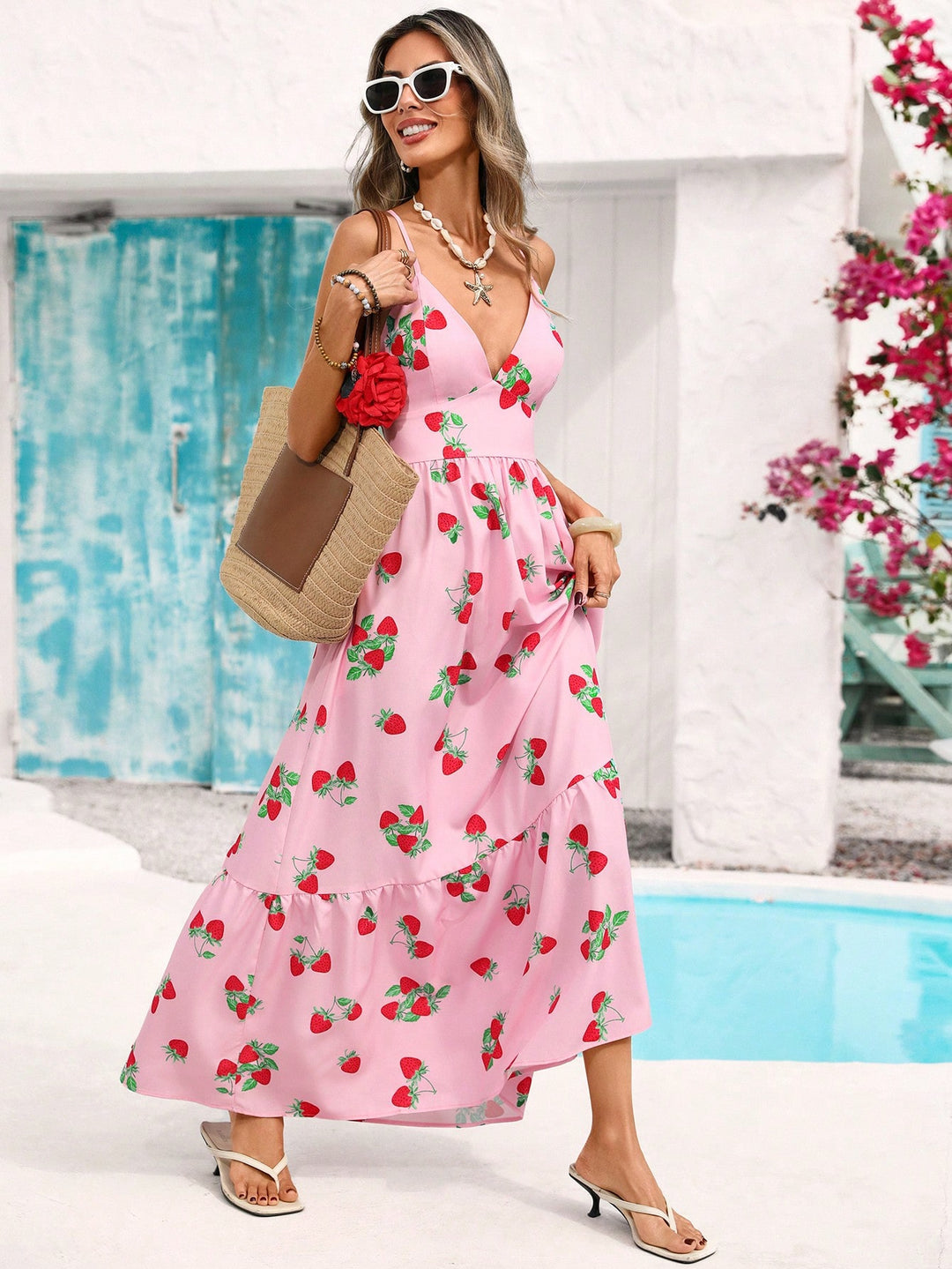 Rochie maxi SHEIN, roz