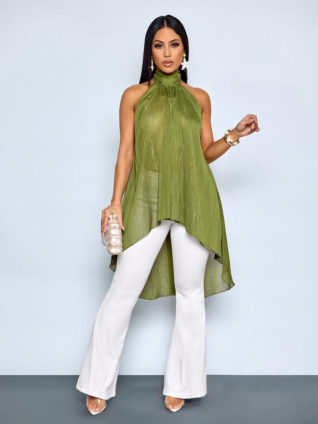 SHEIN blúz, khaki