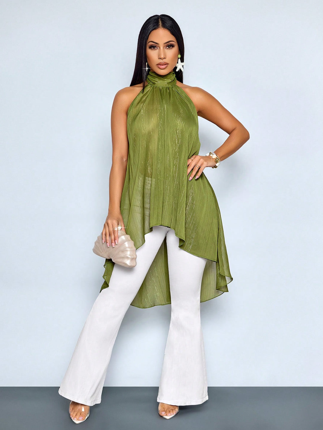 SHEIN blúz, khaki