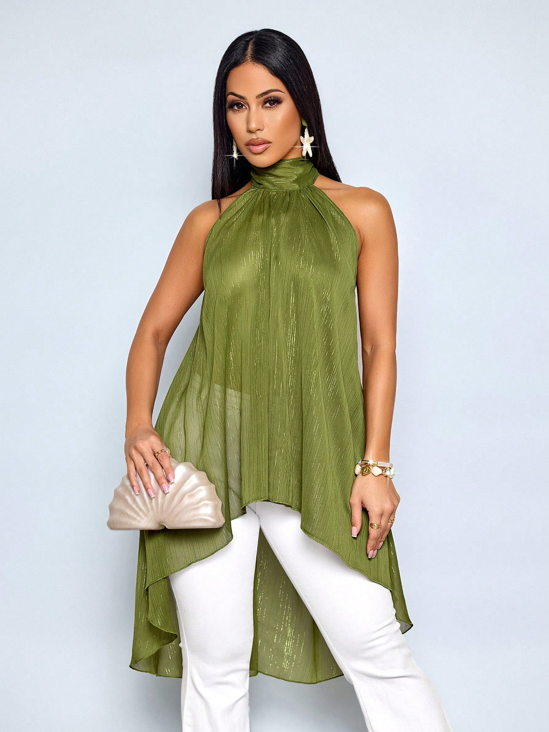 SHEIN blúz, khaki