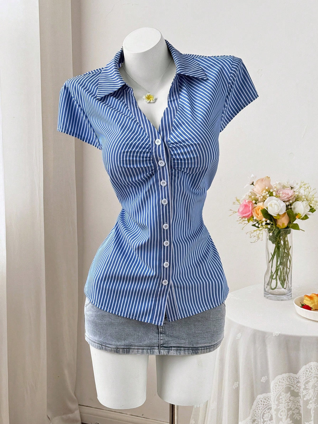Cămașă cu mânecă scurtă SHEIN, mix culori