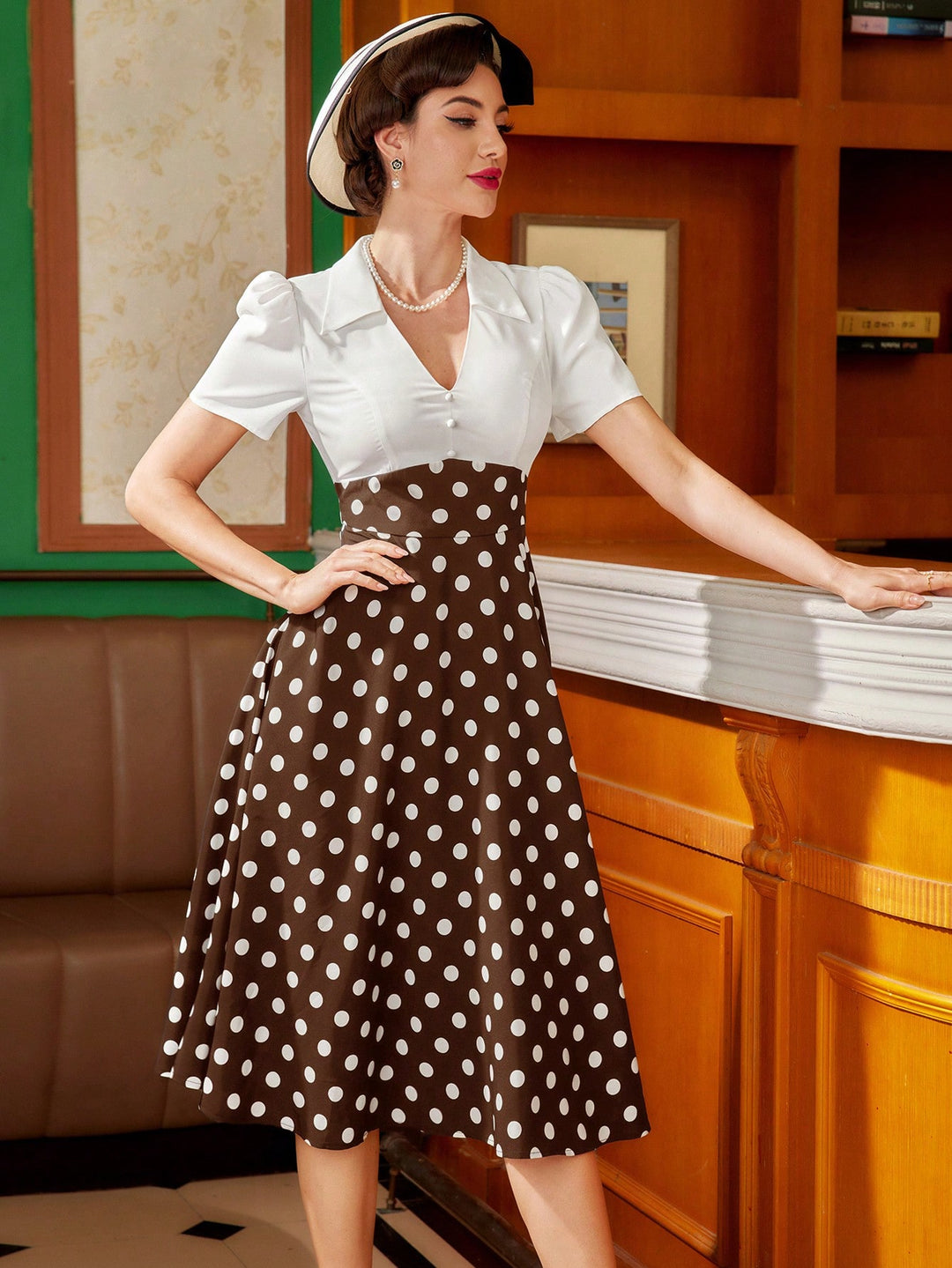Rochie midi SHEIN, maro