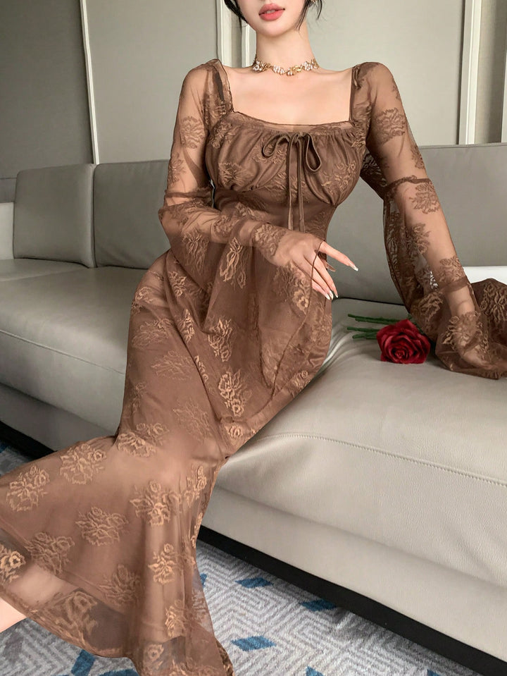 Rochie midi SHEIN, maro