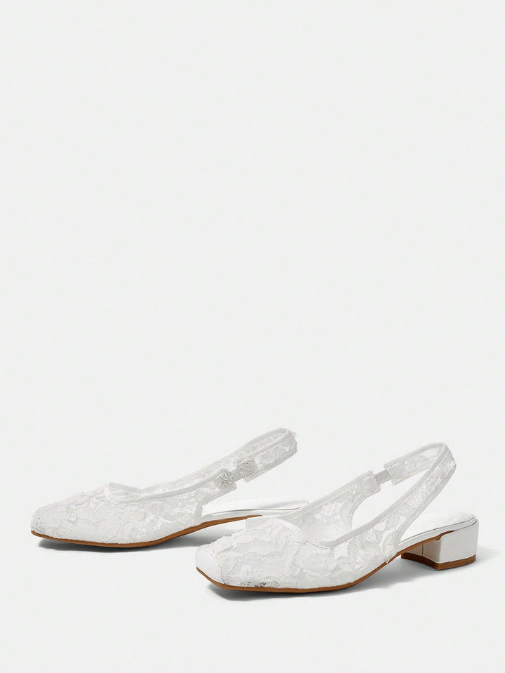 Pantofi cu toc SHEIN, alb