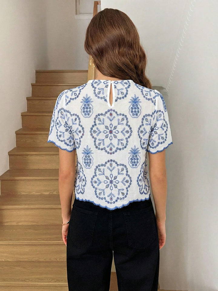 Bluza tip tunică SHEIN, albastru