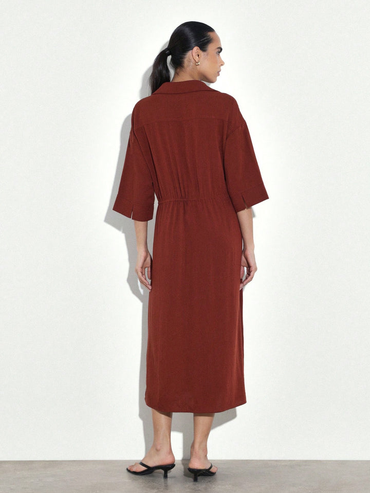 Rochie midi SHEIN, maro